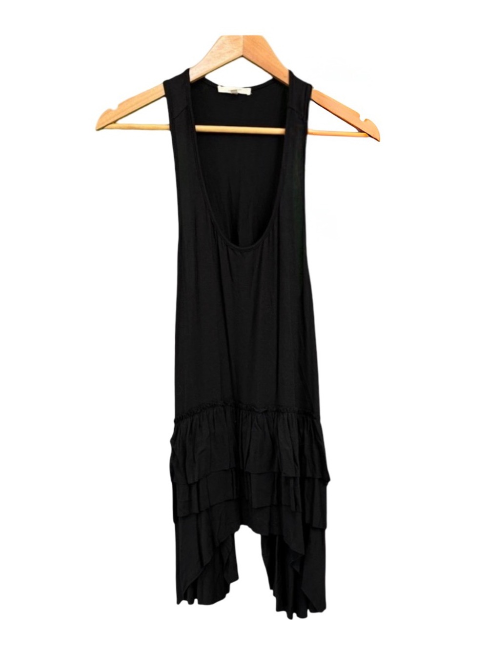 Mystree Black Asymmetrical High-Low Cardigan